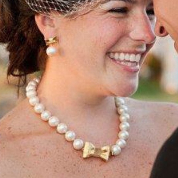 Kate spade vintage wrapped up pearl gold bow necklace - Picture 6 of 10